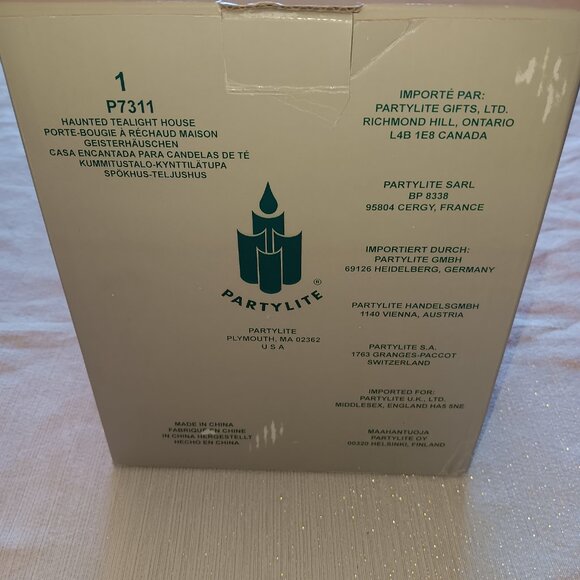 VTG PartyLite Halloween Ceramic Haunted Tealight House Candle Holder P7311 w Box - Picture 10 of 10